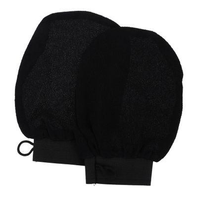 minkissy 1pair Exfoliating Shower Gloves for Dead Skin Removal Black Soft Body Wash Scrubber for Men and Women Enhances Production Relaxing Bath Experience