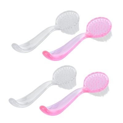 Beatifufu 4pcs Handle Nail Cleaning Brush Soft and Stiff Bristles for Fingernail and Toenail Care Includes and Brushes for Home and Salon Use