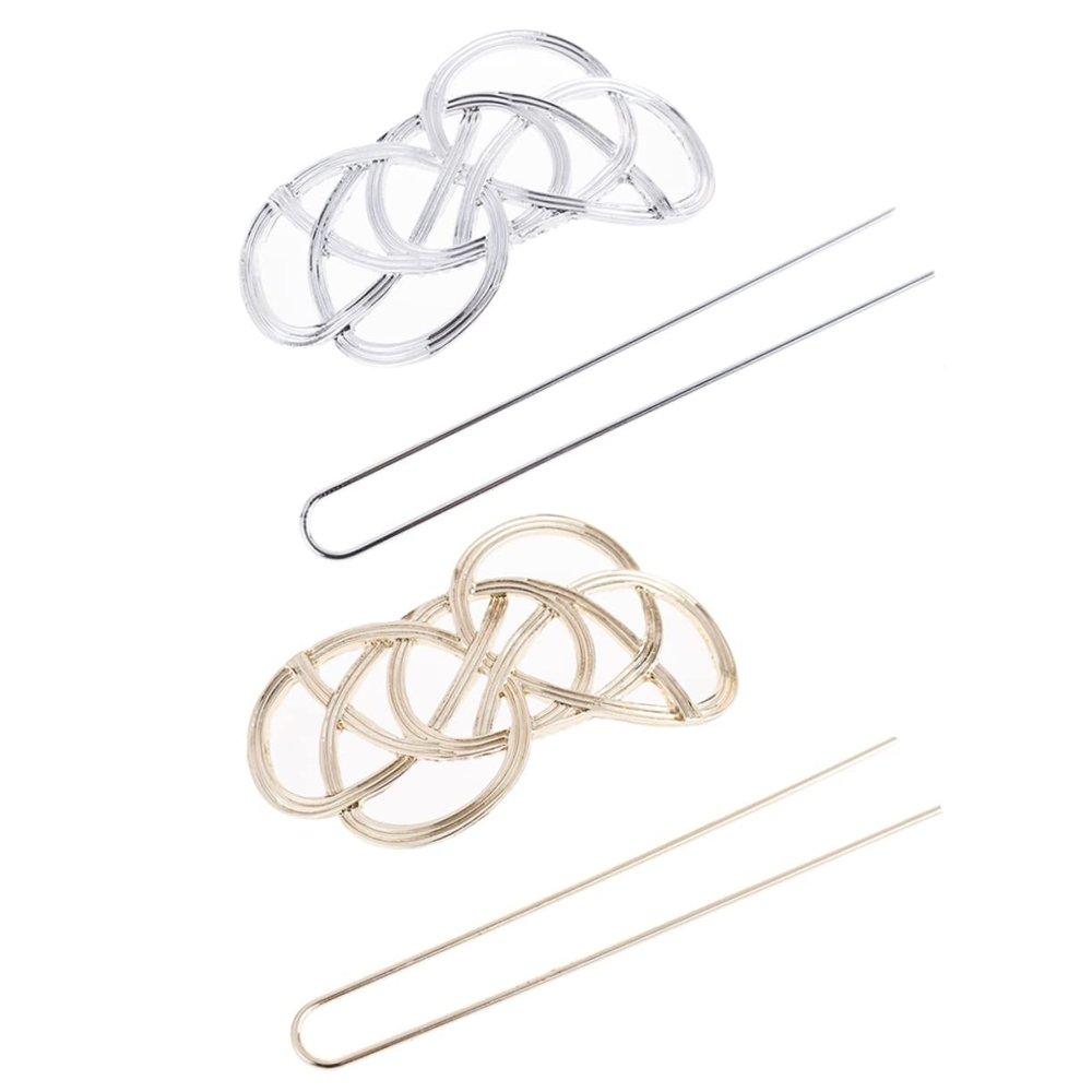 Beatifufu 2pcs Vintage Hair Bun Cage Geometric Shape Hair Stick Women's Bun Hairnet Wedding Dinner Accessory
