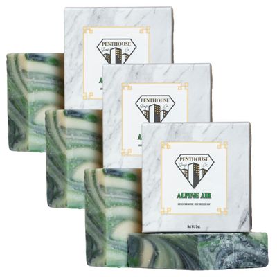 Penthouse Soap Co. Organic Bar Soap, Enriched with Natural Ingredients, 3 Bar Pack, Alpine Air