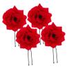 MERRYHAPY 4pcs Flower Hair Pins Beautiful Decorative Hair Accessories for Weddings Parties and Special Occasions Retro Red Design view 1