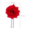 MERRYHAPY 4pcs Flower Hair Pins Beautiful Decorative Hair Accessories for Weddings Parties and Special Occasions Retro Red Design view 2