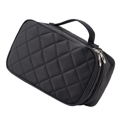 minkissy 1pc Portable Toiletry Bag Double-layer Makeup Pouch for Travel Cosmetic Organizer Mirror Capacity Storage for Men Women for Trips
