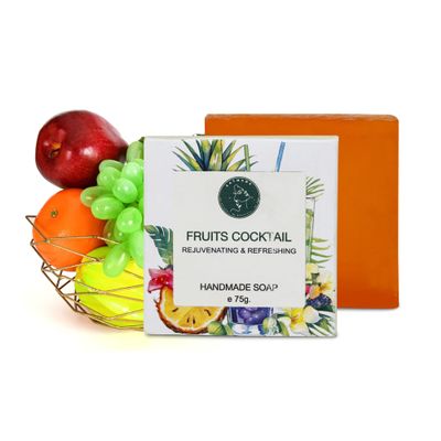 AATMANA Fruits Cocktail Handmade Natural Bar Soap for Men & Women, Moisturizing Body & Face Soap, 7.9 Oz Soap Bars (3 Soap Set)