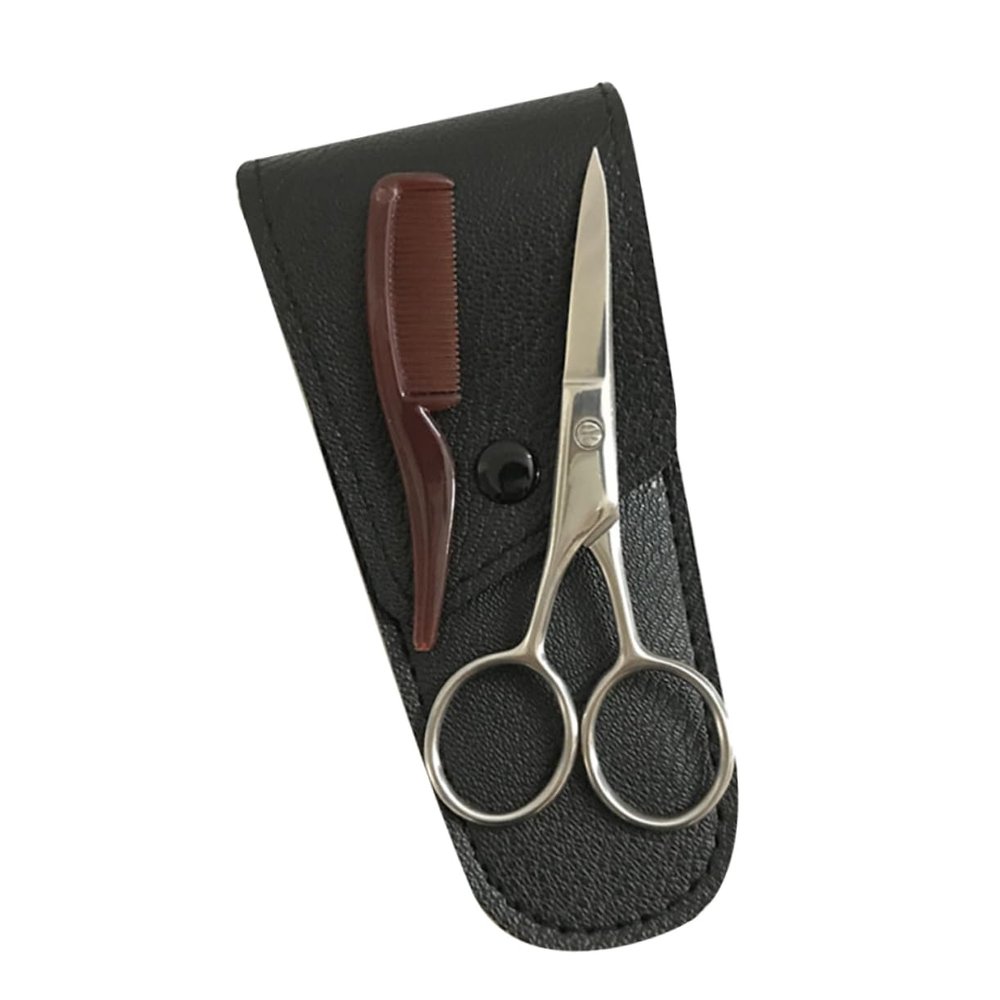 minkissy Stainless Steel Eyebrow Scissors Mustache Trimmer Set for Precise Grooming Durable Shear Cutter for Beard Eyebrow Care for Men and Professionals