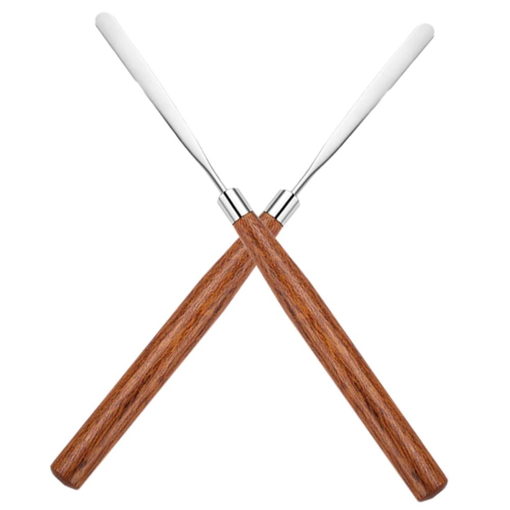 BIUDECO 2pcs Portable Makeup Spatula for Mixing Foundation and Pigments and Makeup Stirring Rods for Nail Art and Cosmetic Applications