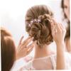 Beatifufu Bridal Hair Comb with Rhinestone and Floral Pearl Design Elegant Teeth Hair Accessory for Weddings Parties and Special Occasions view 2