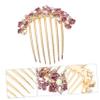 Beatifufu Rhinestone Vintage Wedding Hair Comb Bridal Hair Accessories Rhinestone Pearl Bridal Hair Comb for Women view 2