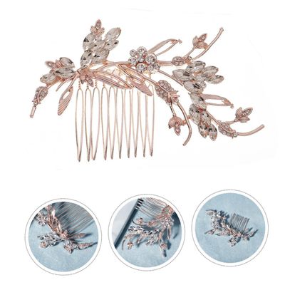 Beatifufu Rose Gold Hair Comb with Crystal Accents Elegant Hair Clip Accessory for Weddings Parties and Special Occasions Durable Material for All Ages