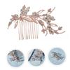 Beatifufu Rose Gold Hair Comb with Crystal Accents Elegant Hair Clip Accessory for Weddings Parties and Special Occasions Durable Material for All Ages view 1