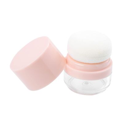 Beatifufu Portable Loose Powder Container with Puff Travel-friendly Makeup Storage Case for Blusher and Cosmetics Durable and Multipurpose Design Pink Color No Mirror Included