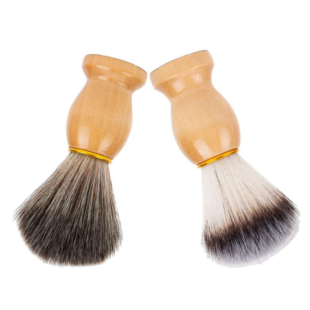 Beatifufu 2pcs Professional Shaving Brush Nylon Foaming Brush Neck Duster for Barbers Salon Cleaning and Facial Cleansing for Men and Shaving Needs