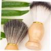 Beatifufu 2pcs Professional Shaving Brush Nylon Foaming Brush Neck Duster for Barbers Salon Cleaning and Facial Cleansing for Men and Shaving Needs view 3