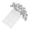 Beatifufu 1Pc Rhinestone Alloy Hair Comb Side Hair Accessory for Women Leaf Design Fashion Hairpin for Weddings Parties and Daily Use view 1