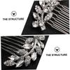 Beatifufu 1Pc Rhinestone Alloy Hair Comb Side Hair Accessory for Women Leaf Design Fashion Hairpin for Weddings Parties and Daily Use view 3