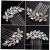 Beatifufu 1Pc Rhinestone Alloy Hair Comb Side Hair Accessory for Women Leaf Design Fashion Hairpin for Weddings Parties and Daily Use view 4