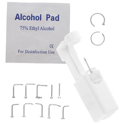 minkissy 1set Nose Piercing Kit Nose Easy Use Piercing Gun for Safe Home Use for Beginners and Experts