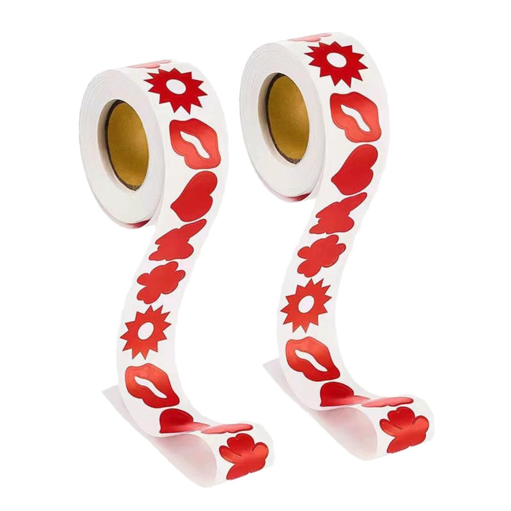 Gogogmee Tanning Sticker 2 Rolls Sunbathing Stickers s for Tanning Perforated Tanning Decals Seal Stickers Sun Stickers Beds Tan Heart-shaped Copper Plate Stickers Applique Red