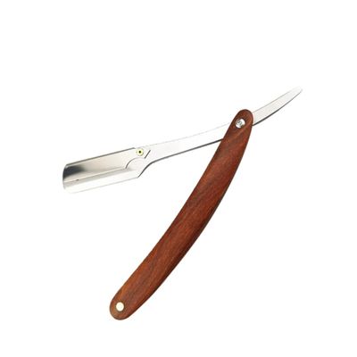 MERRYHAPY 2pcs Vintage Straight Metal Hair Shaper Razor for Men Manual Barber Steel Shaving Tool for Precise Beard and Hair Grooming for Salons and Travel