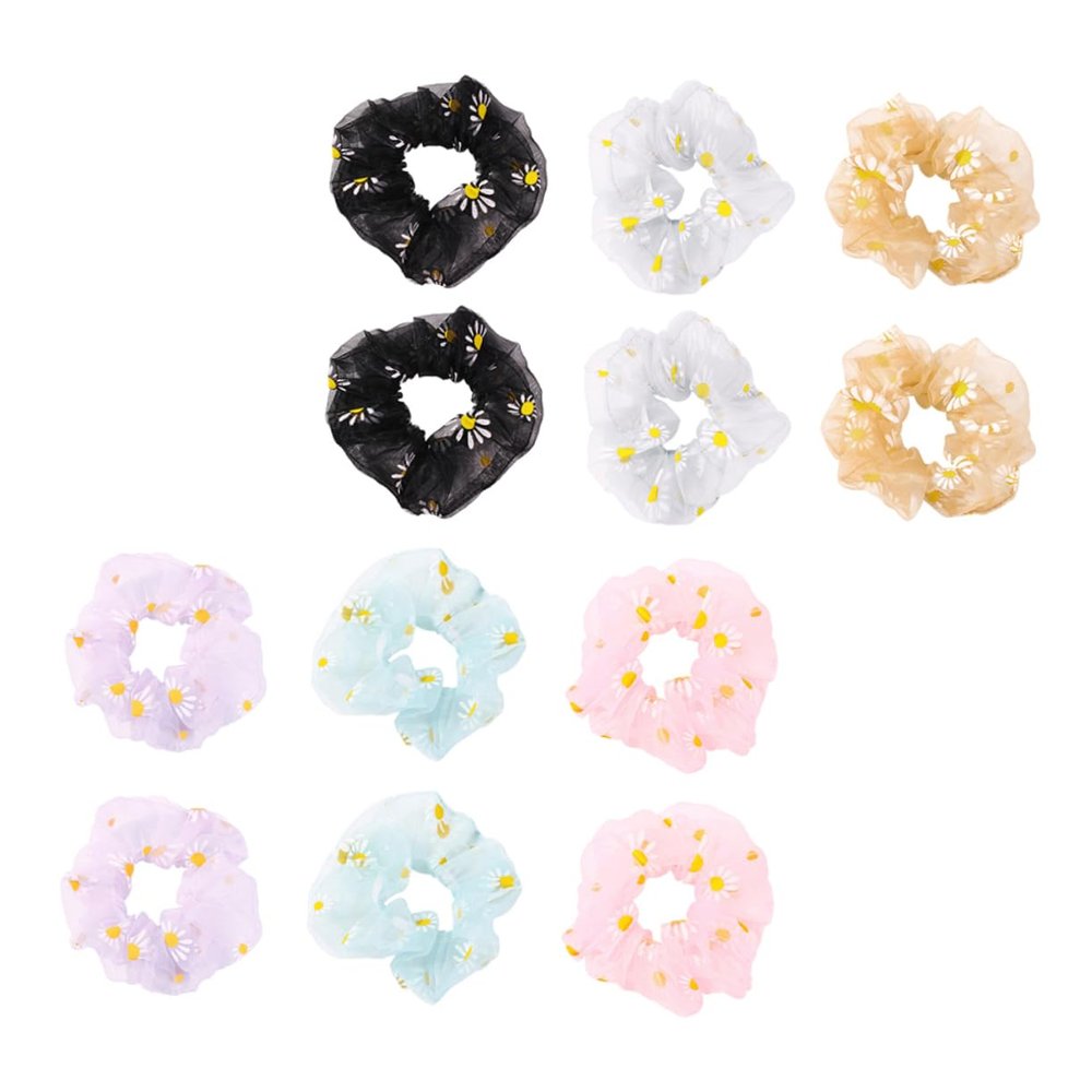 MERRYHAPY 12pcs Floral Hair Rope for Women Daisy Ponytail Hair Decor Lightweight Comfortable for Daily Wear Special Occasions