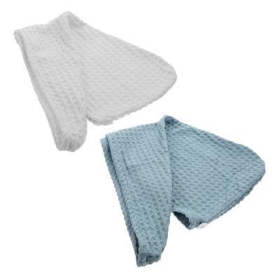 Beatifufu 2Pcs Hair Drying Caps for Women Thickened Quick-Dry Towels with Waffle Texture Breathable Hair Wraps for Frizz Reduction and Fast Absorption Suitable for All Hair Types White and Blue