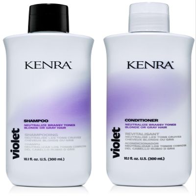 Kenra Violet Shampoo & Conditioner Set | Eliminates Brassy Tones | Purple Pigment + Deposit | Neutralizes Yellow | Moisturizes Processed Hair | Enhances Vibrancy of Blonde or Gray Hair | 10.1 fl. oz.