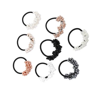 8Pcs Manmade Pearl Hair Bands Elastic Ponytail Holders for Women Girls