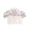 Beatifufu Bride Hair Comb Rose Gold Wedding Headdress Delicate Fashion Headwear for Women Elegant Costume Accessories for Parties and Special Events view 1