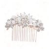 Beatifufu Bride Hair Comb Rose Gold Wedding Headdress Delicate Fashion Headwear for Women Elegant Costume Accessories for Parties and Special Events view 3