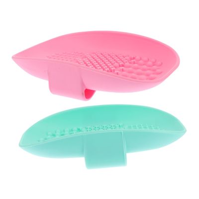 Beatifufu 2pcs Makeup Brush Portable Brush Scrubbers for Easy and Cosmetic Tool Rinsing Includes and Cushions