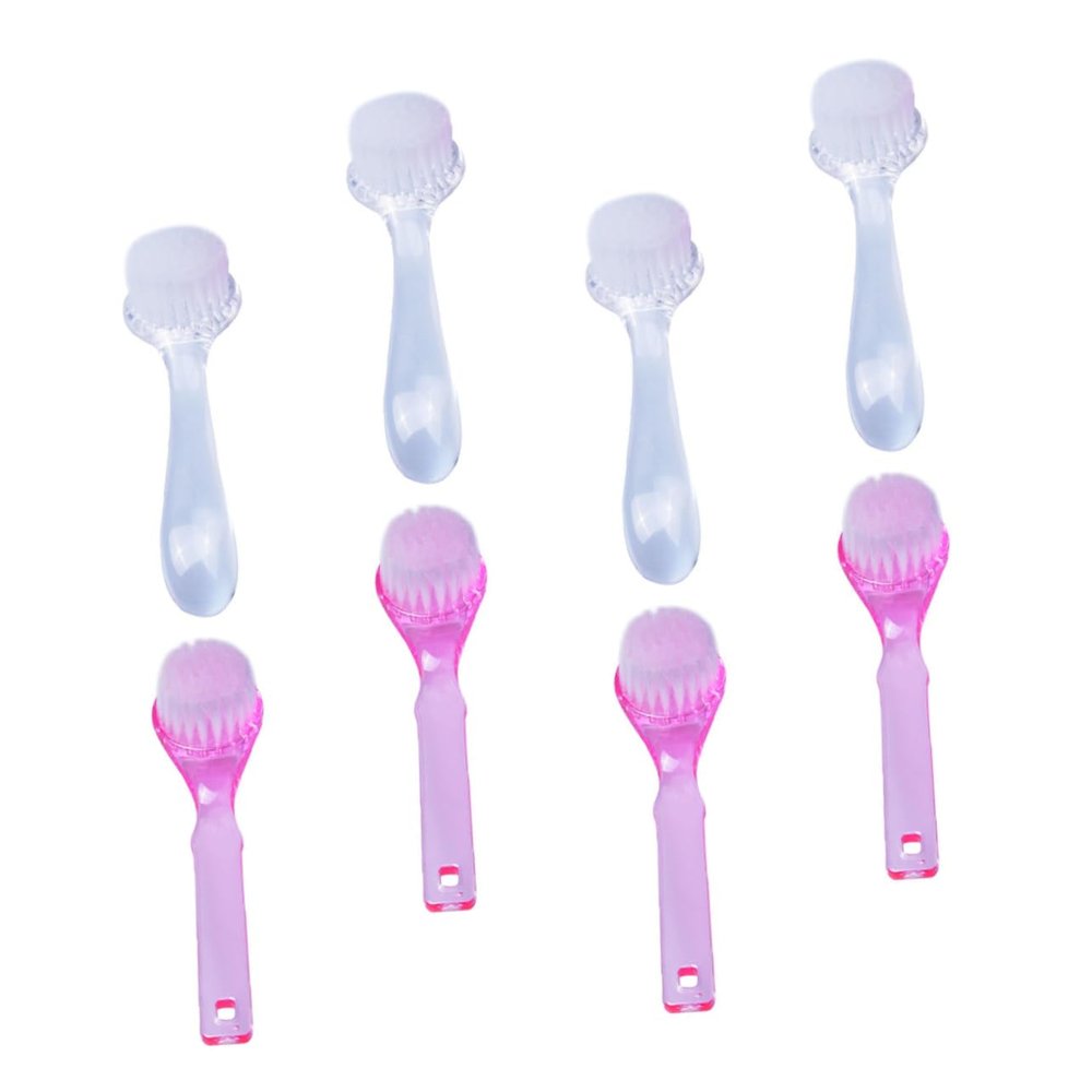 Beatifufu Handle Nail Brush 8pcs Set Fingernail Brush for Cleaning Polish Fluffy Bristles Sturdy Plastic Handle