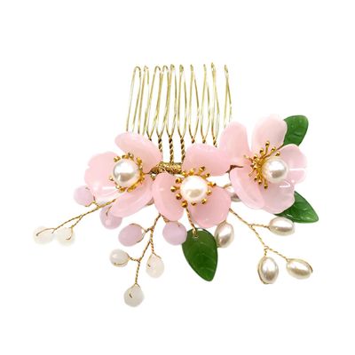 Beatifufu Elegant Imitated Jade Flower Hair Comb Bridal Hair Accessory Flower Girl Girls Accessories