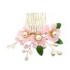 Beatifufu Elegant Imitated Jade Flower Hair Comb Bridal Hair Accessory Flower Girl Girls Accessories view 1
