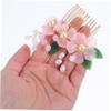 Beatifufu Elegant Imitated Jade Flower Hair Comb Bridal Hair Accessory Flower Girl Girls Accessories view 4