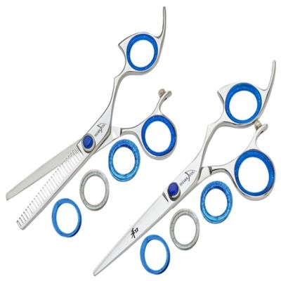 Sharkfin Professional Plus Right Handed Non-Swivel STAINLESS 5.5" Shear & 15 Tooth Texturizer Set