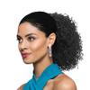10" Length Drawstring Ponytail DS21 Color 1 Black - Cheerleading Looser Spiral Curls Fusion Heat Friendly Synthetic Fiber Womens Lightweight African American Curly Cheer Bundle Hairloss Booklet view 1