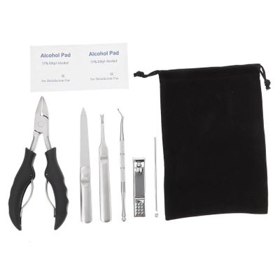 Beatifufu 7pcs Nail Trimmer Set Stainless Steel Nail Care Tools for Manicure and Pedicure Portable Storage Bag Included for Home and Travel Use
