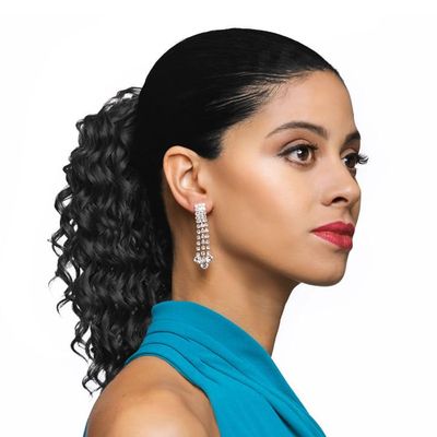 12" Length Drawstring Curly Loose Ponytail DS22 Color 1 Black- Gently Pulled Out Spiral Curls Haipiece Fusion Heat Friendly Synthetic Fiber Womens African American Foxy Silver Bundle Hairloss Booklet