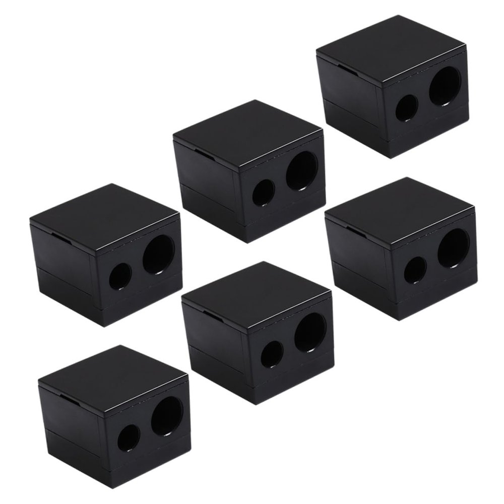 MERRYHAPY 6pcs Dual Hole Makeup Pencil Sharpeners for Eyebrow and Eyeliner Lightweight Portable Essential Makeup Tools for Women Prevents Breakage for Travel