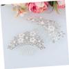 Beatifufu Hair Accessory Comb Pearl Bridal Hair Comb Set Rhinestone Wedding Party Prom Elegant view 2