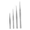 minkissy 4pcs Skid-resistant Tweezers Flat Tip Stainless Steel for Nail Art Manicure Gardening view 1
