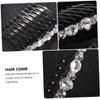 Oval Rhinestone Side Comb Alloy Hair Accessory for Special Occasions view 2