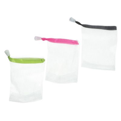 Beatifufu 3pcs Soap for Lathering Exfoliating White Soap Saver Pouch and More Efficient Maker for Shower Use