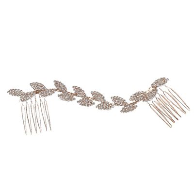 Beatifufu Bridal Hair Comb Accessory Elegant Crystal Hair Comb Clip for Wedding Special Occasions Dainty Leaf Design Bridal Headdress for Women Festivals Parties