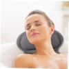 Beatifufu Bathing Pillow with Suction Cups Ergonomic Head Neck and Shoulder Support for Bathtubs Comfortable Spa Bath Pillow Grey view 3