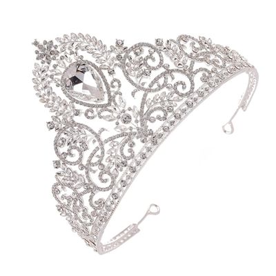 MERRYHAPY 1Pc Baroque Style Rhinestone Inlaid Crown Hair Hoop for Women Elegant Silver Crown for Bride Lady Prom and Special Occasions Hair Accessories