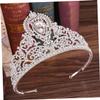 MERRYHAPY 1Pc Baroque Style Rhinestone Inlaid Crown Hair Hoop for Women Elegant Silver Crown for Bride Lady Prom and Special Occasions Hair Accessories view 3