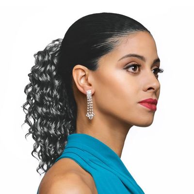 12" Length Drawstring Curly Loose Ponytail DS22 Color 4 - Gently Pulled Out Spiral Curls Haipiece Fusion Heat Friendly Synthetic Fiber Womens African American Foxy Silver Bundle Hairloss Booklet
