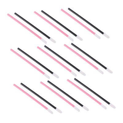 Beatifufu 200pcs Lip Brush Applicators Portable Makeup Brushes for Lipstick Gloss Comfortable Use for Professionals Travel Pink Black Color Options