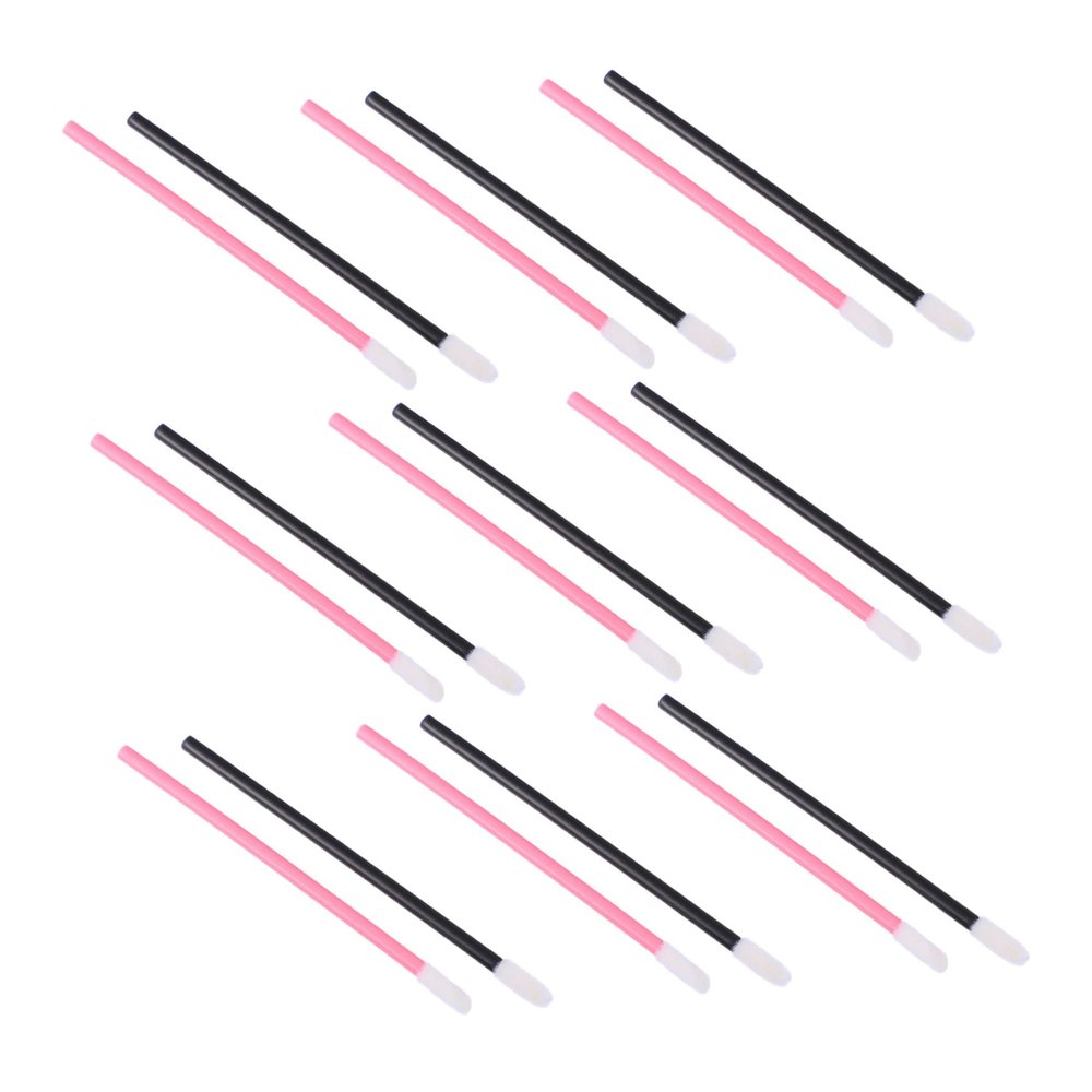 Beatifufu 200pcs Lip Brush Applicators Portable Makeup Brushes for Lipstick Gloss Comfortable Use for Professionals Travel Pink Black Color Options
